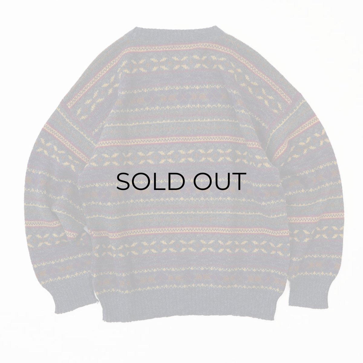 画像3: OLD UNKNOWN BRAND WOOL FAIR ISLE KNIT SWEATER "MADE IN FRANCE" (3)