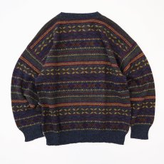 画像3: OLD UNKNOWN BRAND WOOL FAIR ISLE KNIT SWEATER "MADE IN FRANCE" (3)