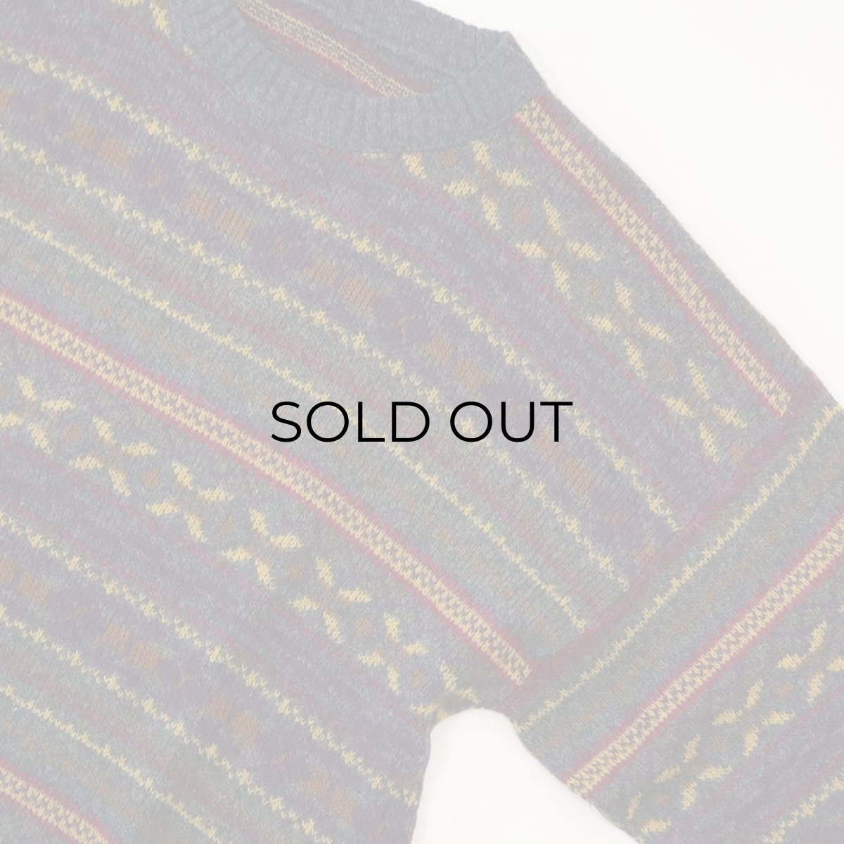 画像4: OLD UNKNOWN BRAND WOOL FAIR ISLE KNIT SWEATER "MADE IN FRANCE" (4)