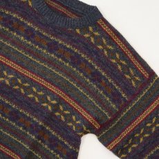 画像4: OLD UNKNOWN BRAND WOOL FAIR ISLE KNIT SWEATER "MADE IN FRANCE" (4)