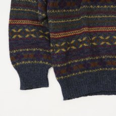 画像5: OLD UNKNOWN BRAND WOOL FAIR ISLE KNIT SWEATER "MADE IN FRANCE" (5)