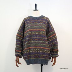 画像9: OLD UNKNOWN BRAND WOOL FAIR ISLE KNIT SWEATER "MADE IN FRANCE" (9)