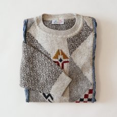 画像1: 80's MONELLO WOOL ACRYLIC JACQUARD KNIT SWEATER (1)