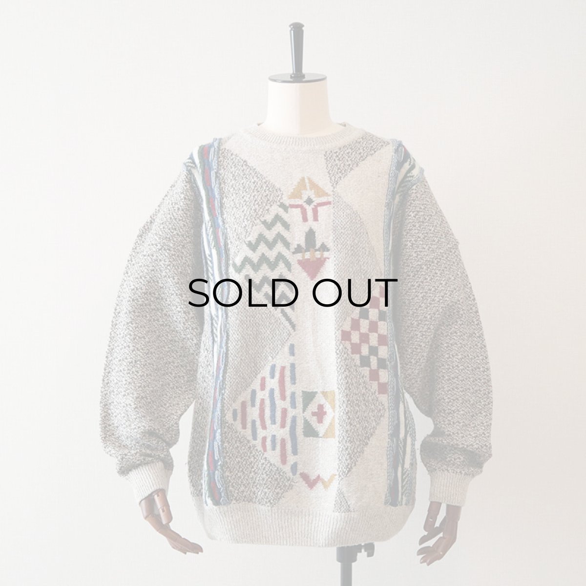 画像7: 80's MONELLO WOOL ACRYLIC JACQUARD KNIT SWEATER (7)