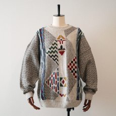 画像7: 80's MONELLO WOOL ACRYLIC JACQUARD KNIT SWEATER (7)