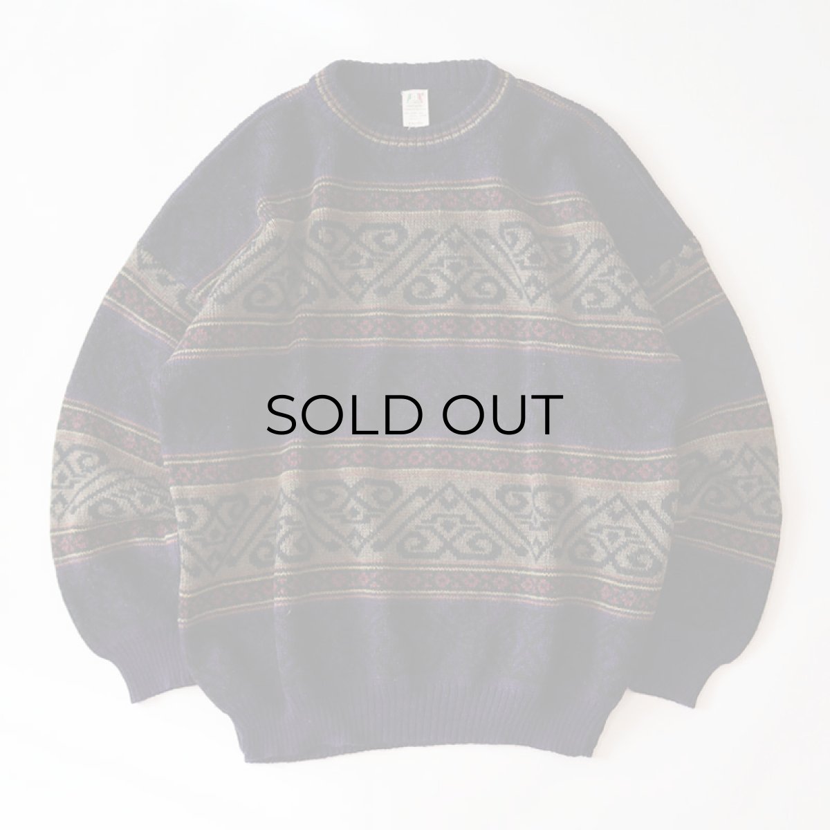画像2: UNKNWON BRAND WOOL JACQUARD KNIT SWEATER "MADE IN ITALY" (2)