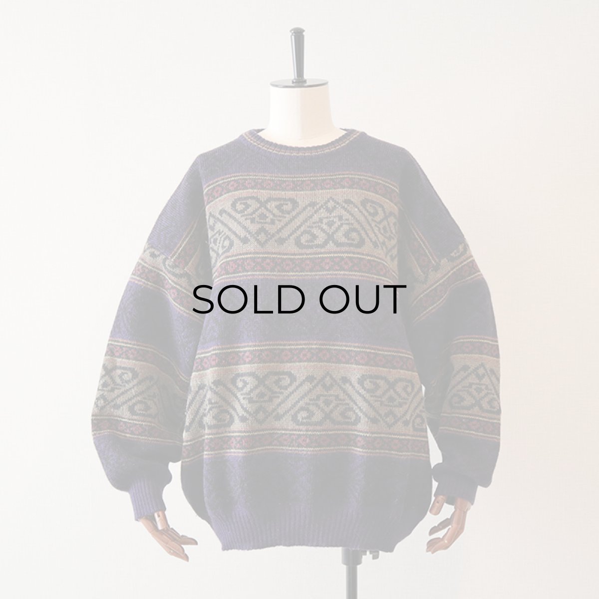 画像8: UNKNWON BRAND WOOL JACQUARD KNIT SWEATER "MADE IN ITALY" (8)