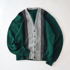 画像2: 60's UNKNOWN BRAND ACRYLIC KNIT STRIPE CARDIGAN (2)