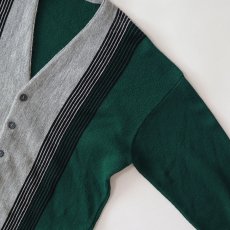 画像4: 60's UNKNOWN BRAND ACRYLIC KNIT STRIPE CARDIGAN (4)