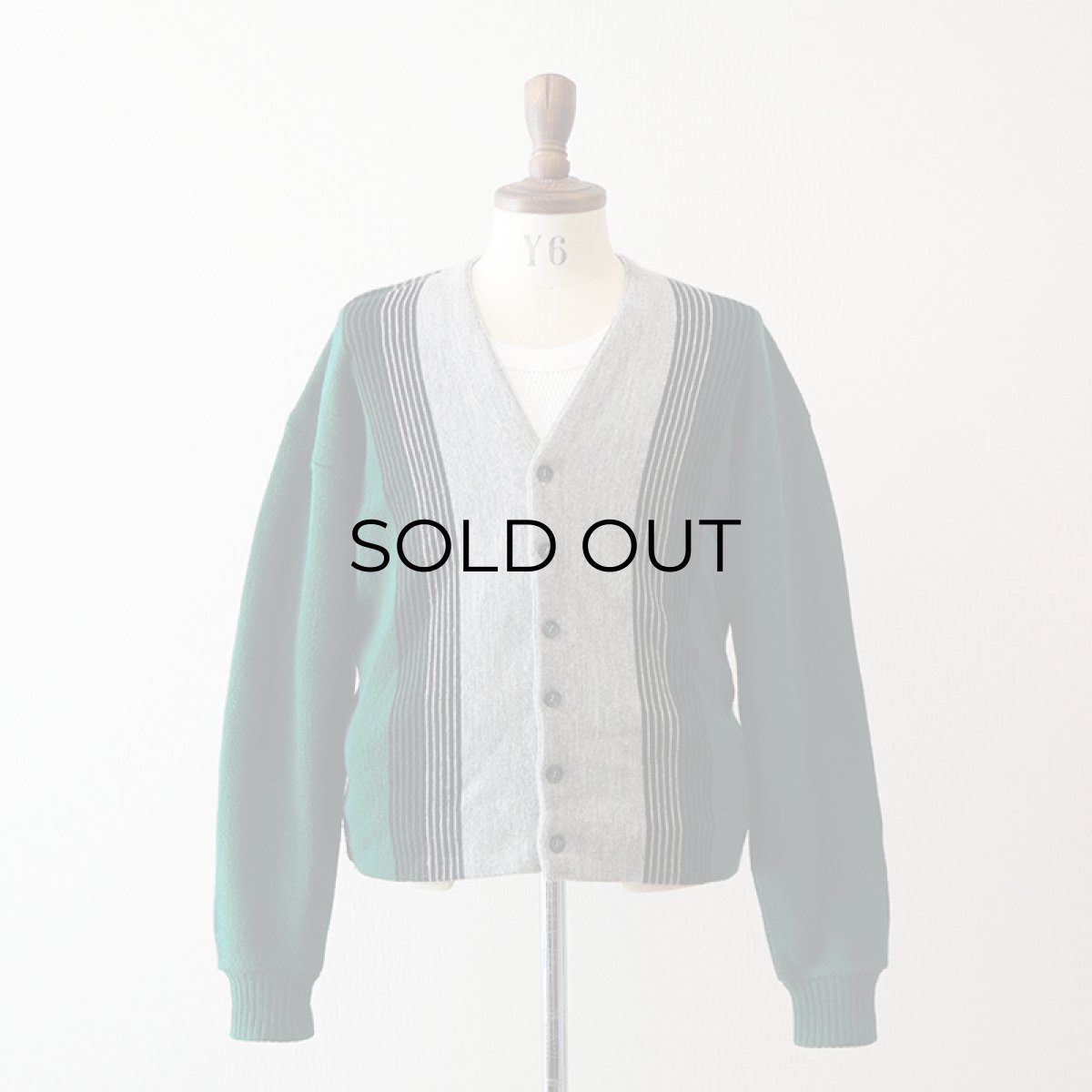 画像7: 60's UNKNOWN BRAND ACRYLIC KNIT STRIPE CARDIGAN (7)