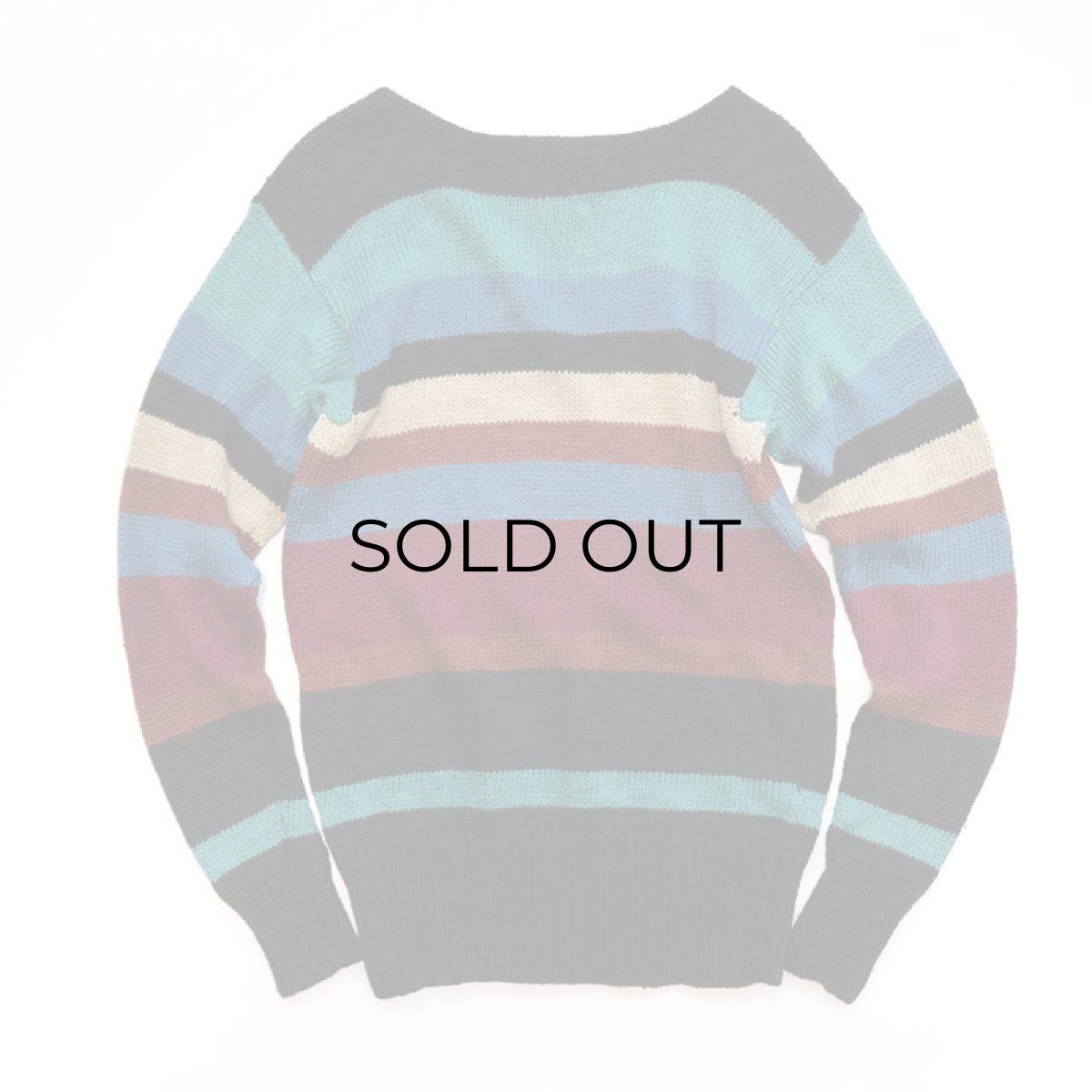 画像2: 80's Ralph Lauren LINEN BORDER KNIT BOAT NECK SWEATER (2)