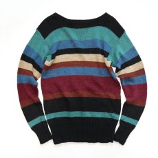 画像2: 80's Ralph Lauren LINEN BORDER KNIT BOAT NECK SWEATER (2)