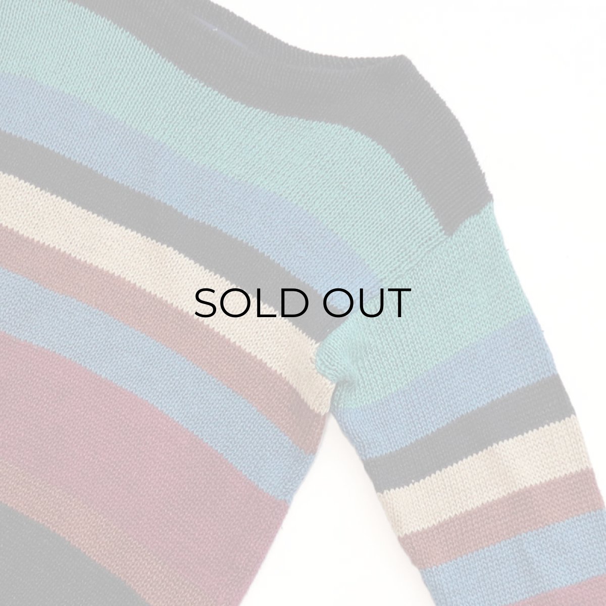 画像3: 80's Ralph Lauren LINEN BORDER KNIT BOAT NECK SWEATER (3)