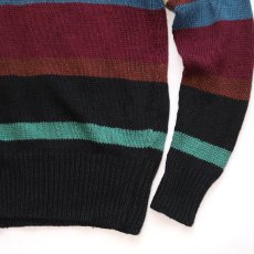 画像4: 80's Ralph Lauren LINEN BORDER KNIT BOAT NECK SWEATER (4)