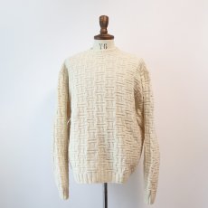 画像8: OLD UNKNOWN BRAND WOOL HAND KNIT FISHERMAN'S SWEATER (8)