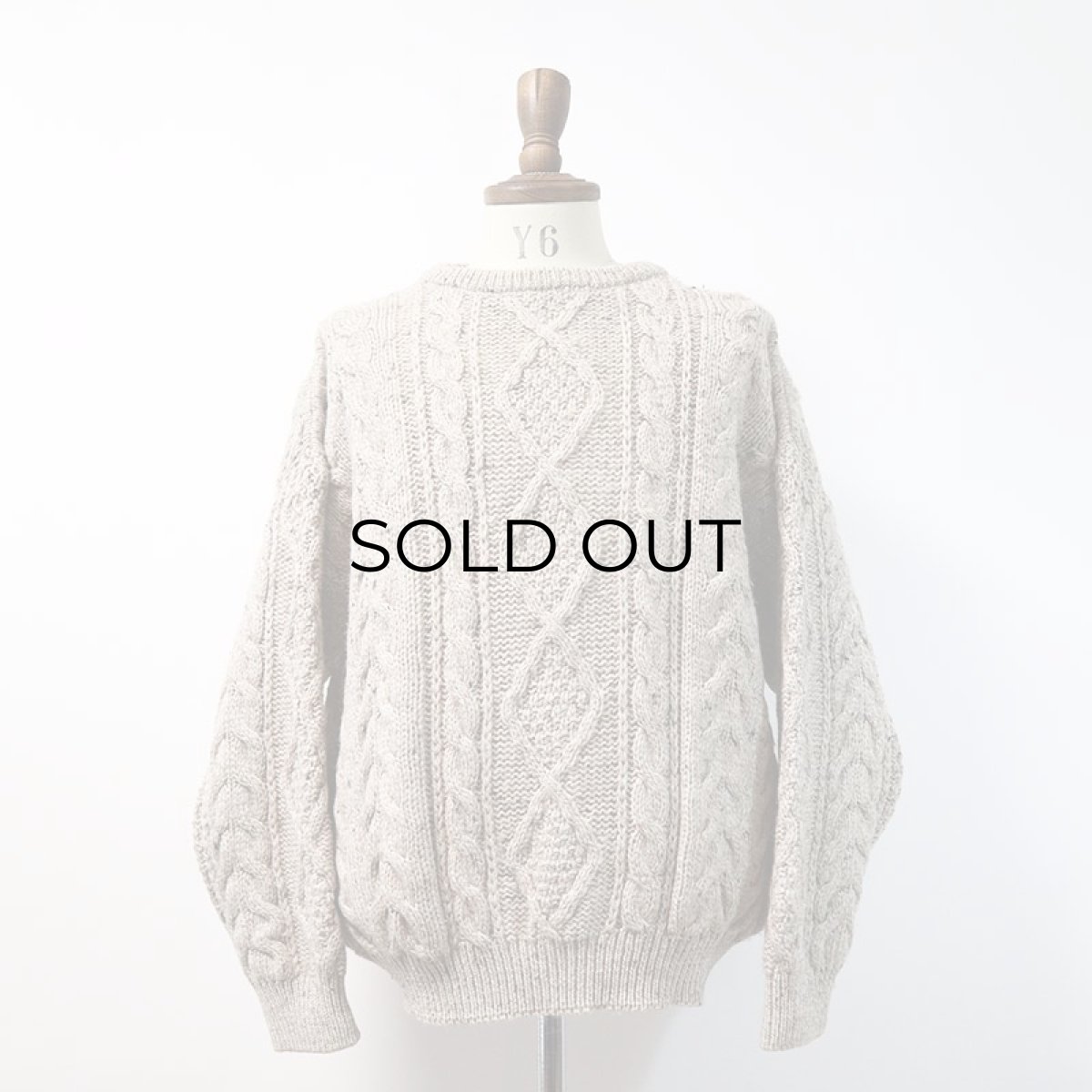 画像1: OLD Limited Edition KNITWEAR WOOL KNIT FISHERMAN'S SWEATER "MADE IN U.K." (1)