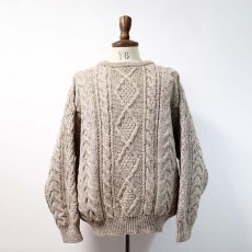 画像1: OLD Limited Edition KNITWEAR WOOL KNIT FISHERMAN'S SWEATER "MADE IN U.K." (1)