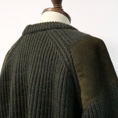 画像10: OLD Woolyback HEAVY WOOL KNIT SUEDE PATCH HUNTING SWEATER (10)