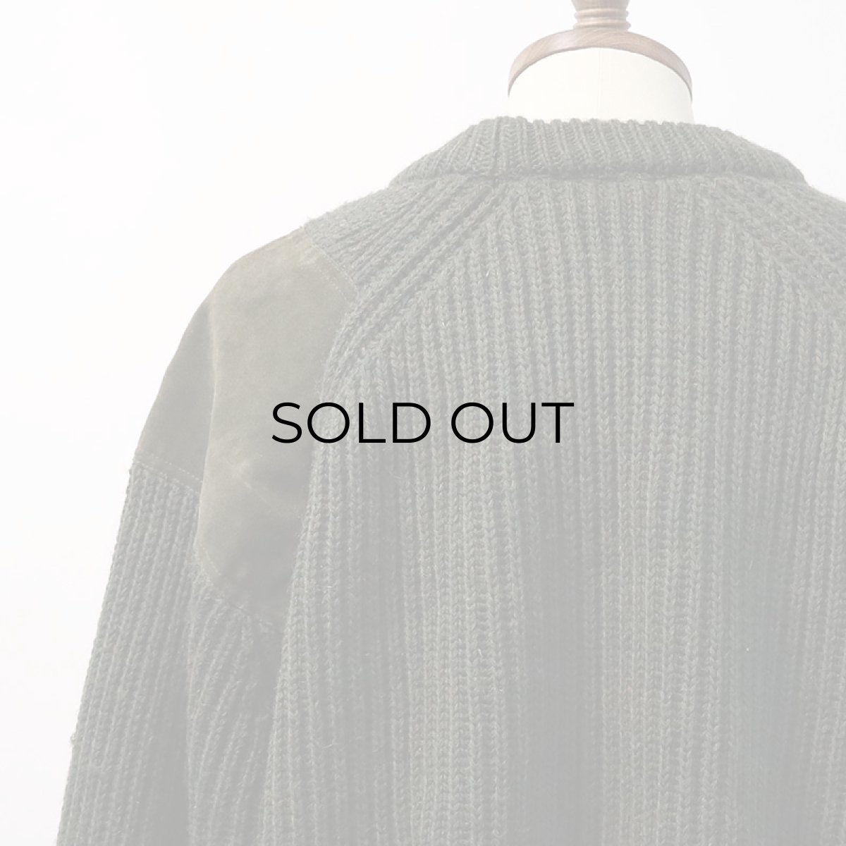 画像9: OLD Woolyback HEAVY WOOL KNIT SUEDE PATCH HUNTING SWEATER (9)