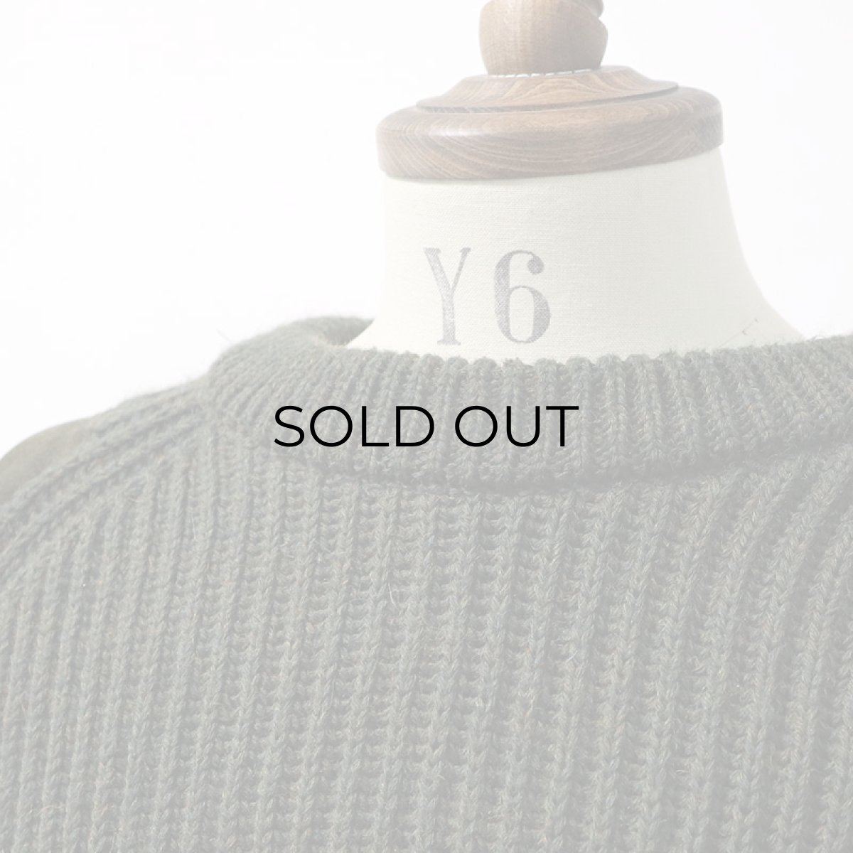 画像6: OLD Woolyback HEAVY WOOL KNIT SUEDE PATCH HUNTING SWEATER (6)