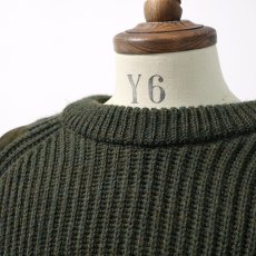 画像6: OLD Woolyback HEAVY WOOL KNIT SUEDE PATCH HUNTING SWEATER (6)