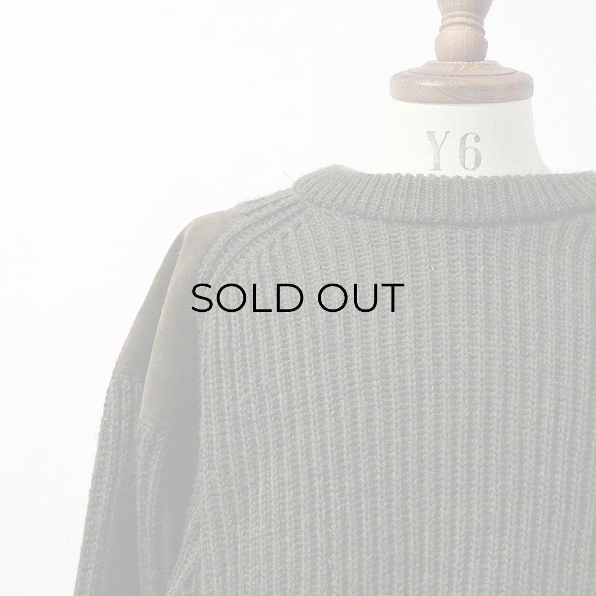 画像5: OLD Woolyback HEAVY WOOL KNIT SUEDE PATCH HUNTING SWEATER (5)