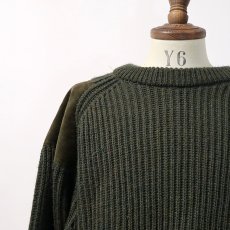 画像5: OLD Woolyback HEAVY WOOL KNIT SUEDE PATCH HUNTING SWEATER (5)