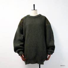 画像4: OLD Woolyback HEAVY WOOL KNIT SUEDE PATCH HUNTING SWEATER (4)