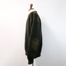 画像2: OLD Woolyback HEAVY WOOL KNIT SUEDE PATCH HUNTING SWEATER (2)