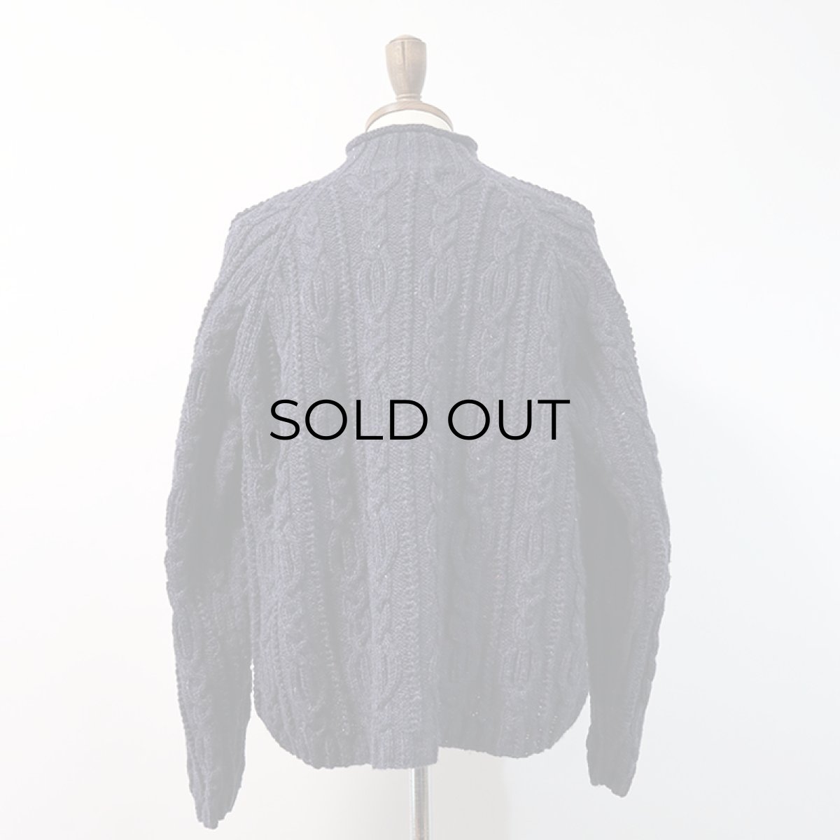 画像3: Cottage Craft WOOL HAND KNIT BOTTLE NECK FISHERMAN'S SWEATER (3)