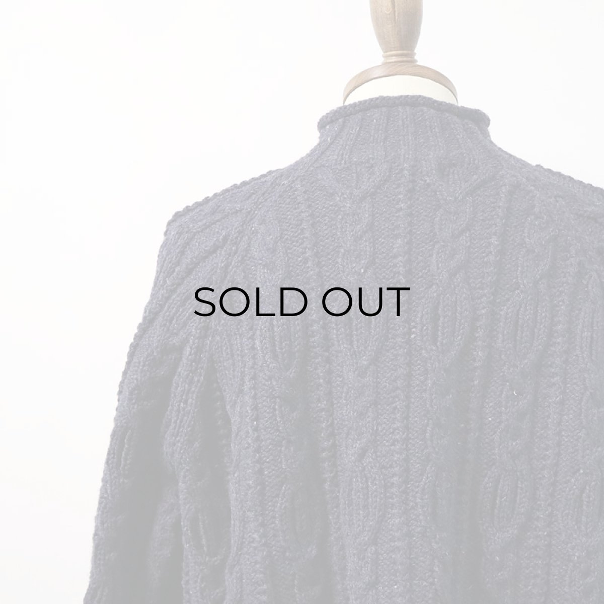 画像8: Cottage Craft WOOL HAND KNIT BOTTLE NECK FISHERMAN'S SWEATER (8)