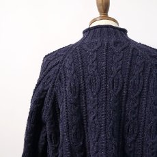 画像8: Cottage Craft WOOL HAND KNIT BOTTLE NECK FISHERMAN'S SWEATER (8)