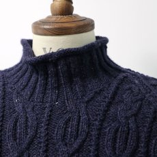 画像6: Cottage Craft WOOL HAND KNIT BOTTLE NECK FISHERMAN'S SWEATER (6)