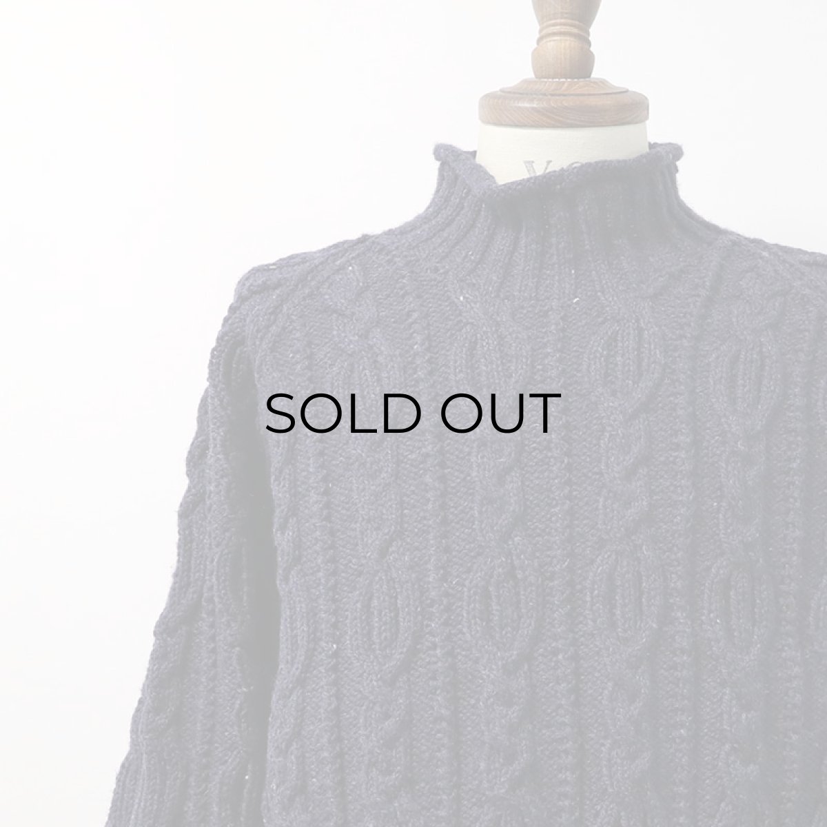 画像5: Cottage Craft WOOL HAND KNIT BOTTLE NECK FISHERMAN'S SWEATER (5)