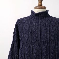 画像5: Cottage Craft WOOL HAND KNIT BOTTLE NECK FISHERMAN'S SWEATER (5)