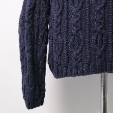 画像7: Cottage Craft WOOL HAND KNIT BOTTLE NECK FISHERMAN'S SWEATER (7)
