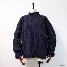画像4: Cottage Craft WOOL HAND KNIT BOTTLE NECK FISHERMAN'S SWEATER (4)