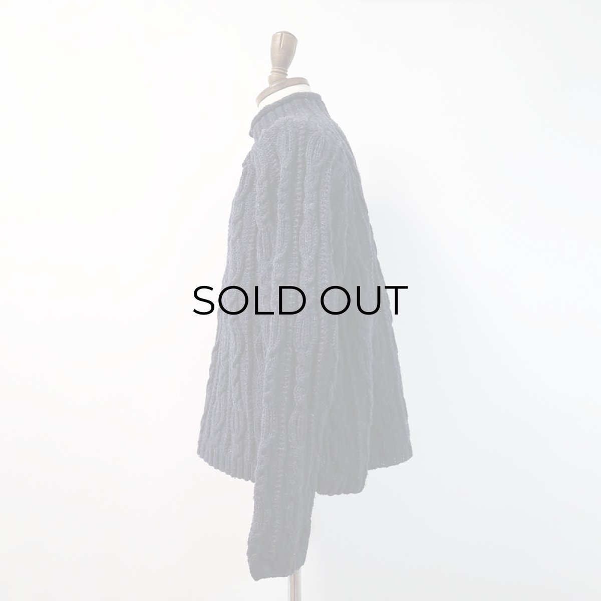 画像2: Cottage Craft WOOL HAND KNIT BOTTLE NECK FISHERMAN'S SWEATER (2)