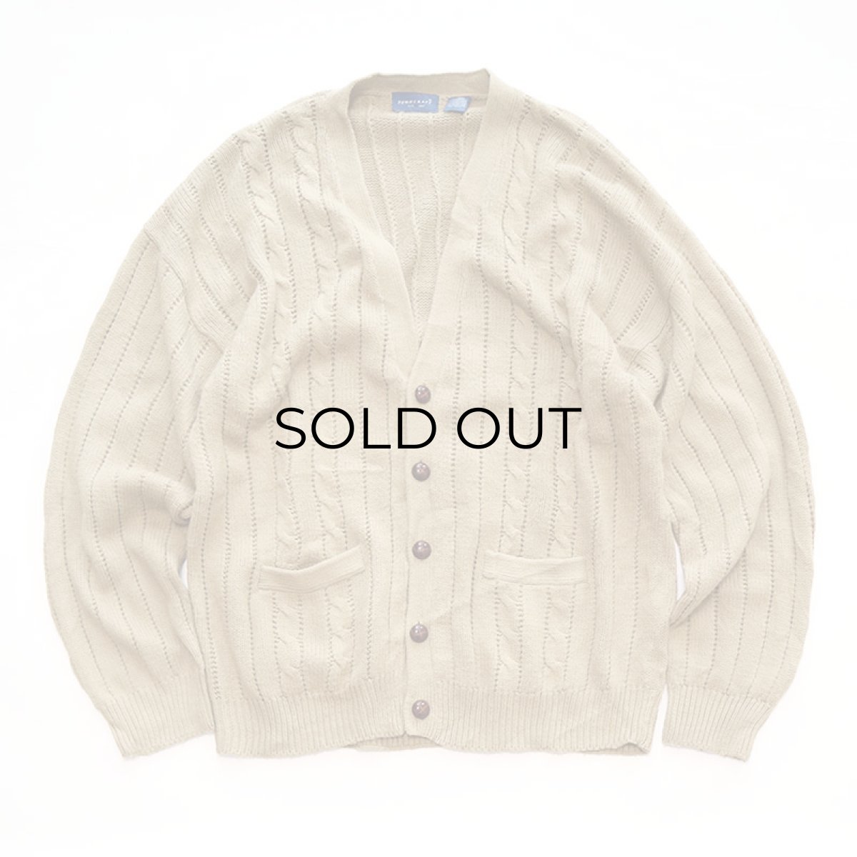画像1: 90's TOWNCRAFT ACRYLIC CABLE KNIT CARDIGAN (1)