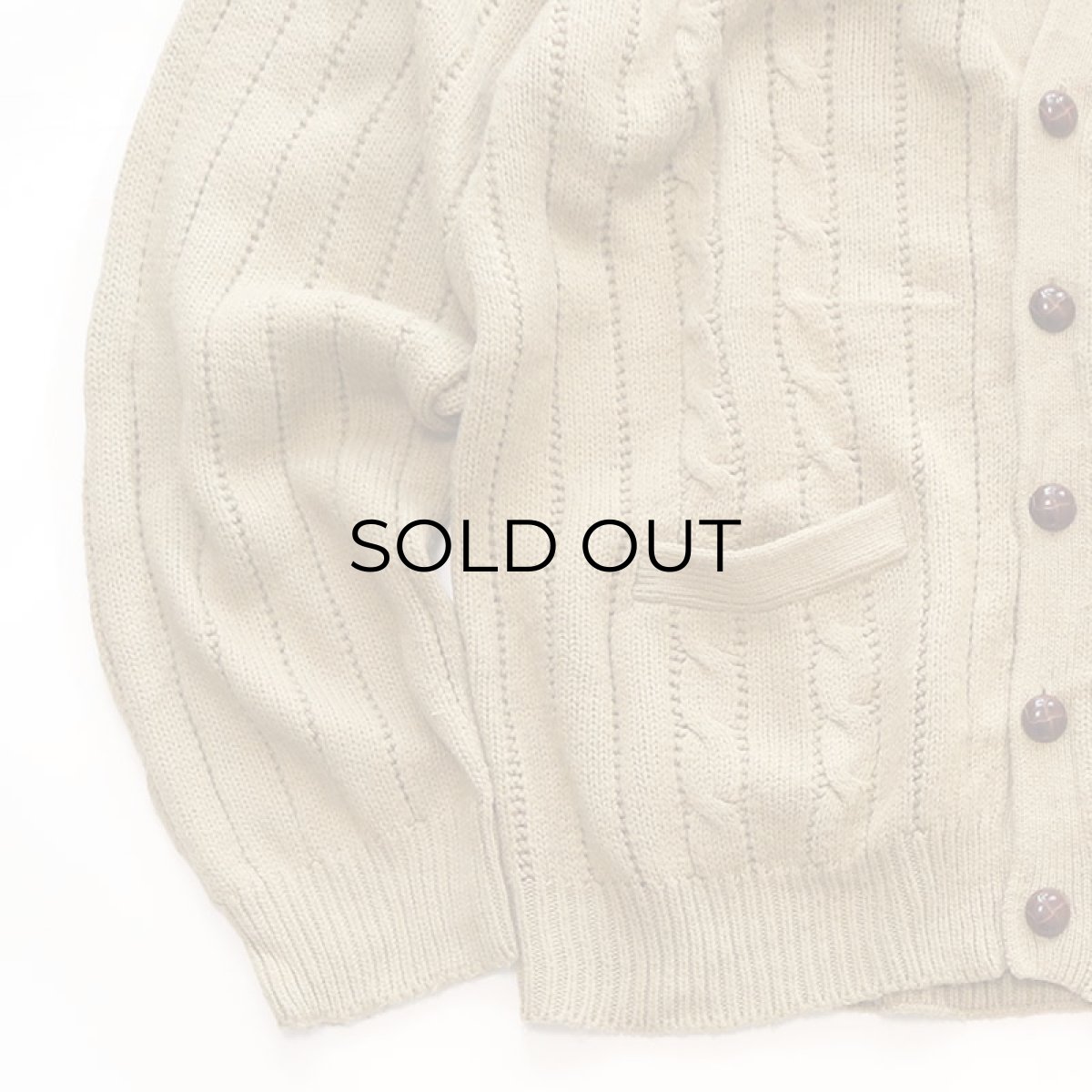 画像4: 90's TOWNCRAFT ACRYLIC CABLE KNIT CARDIGAN (4)