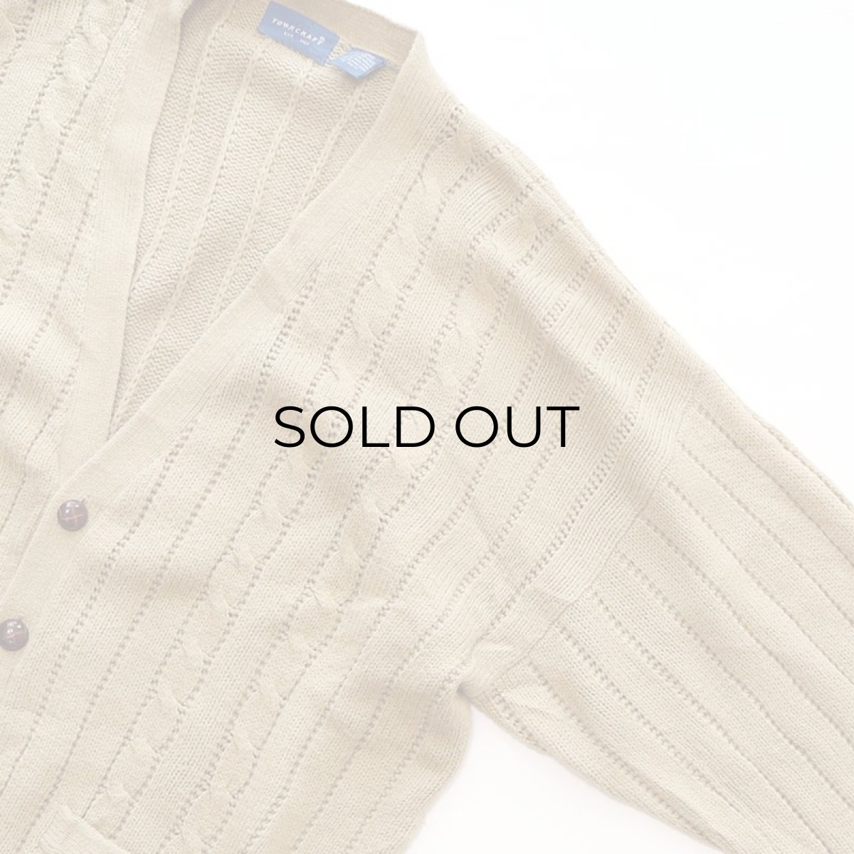 画像3: 90's TOWNCRAFT ACRYLIC CABLE KNIT CARDIGAN (3)