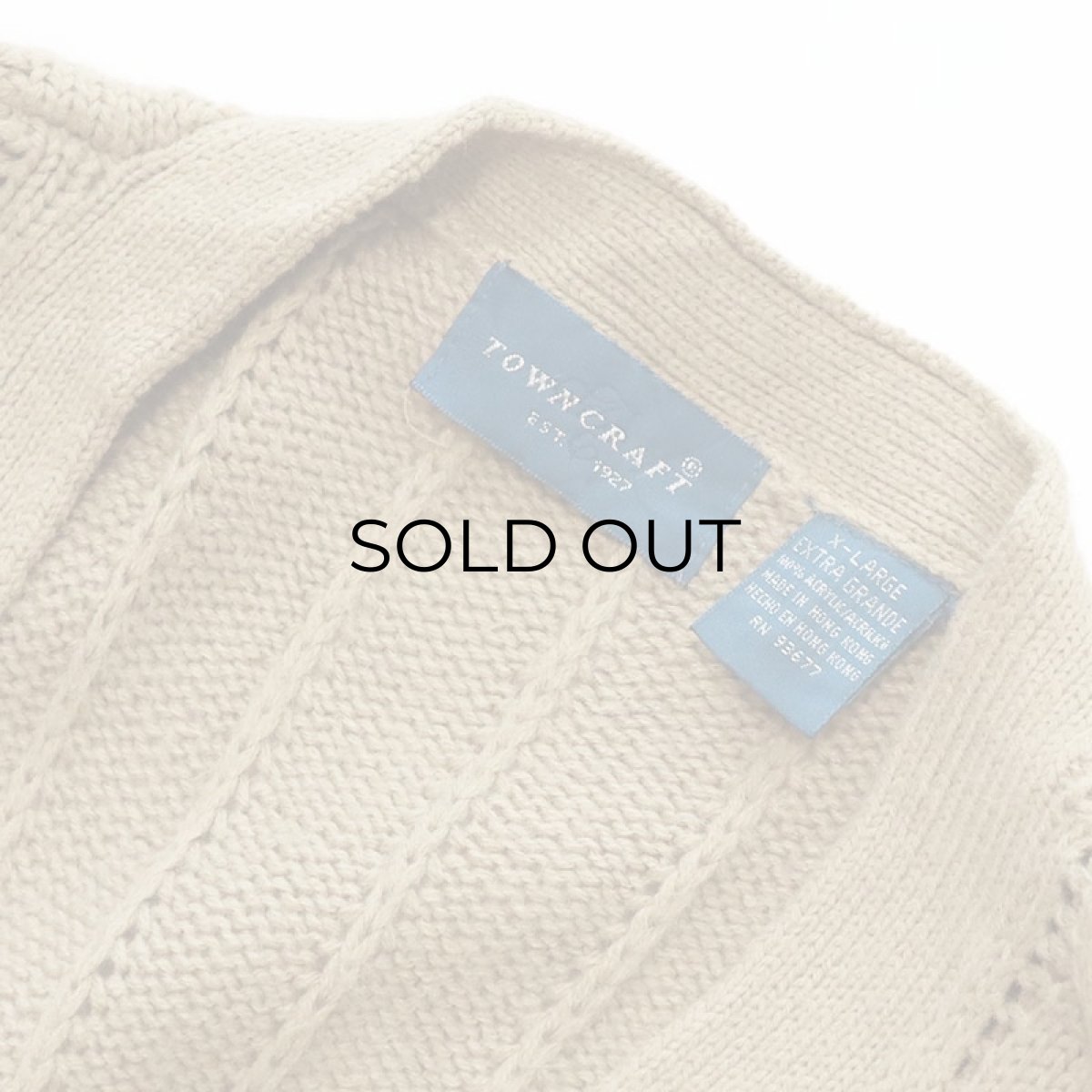 画像5: 90's TOWNCRAFT ACRYLIC CABLE KNIT CARDIGAN (5)