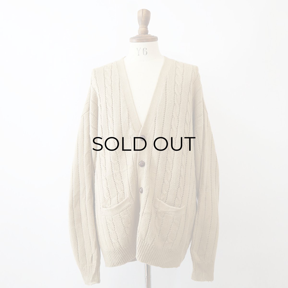 画像7: 90's TOWNCRAFT ACRYLIC CABLE KNIT CARDIGAN (7)