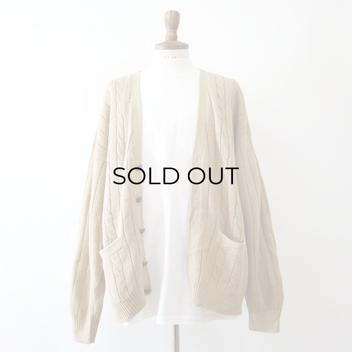 画像6: 90's TOWNCRAFT ACRYLIC CABLE KNIT CARDIGAN (6)