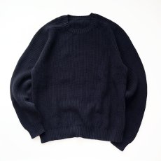 画像1: OLD UNKNOWN BRAND COTTON RIB KNIT CREW NECK SWEATER (1)