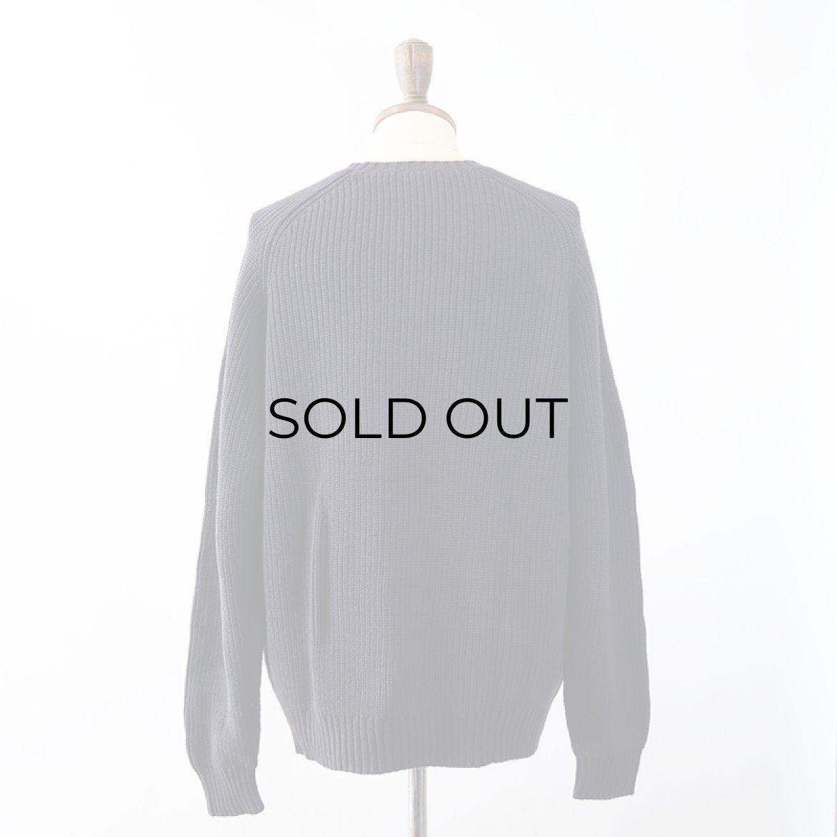 画像8: OLD UNKNOWN BRAND COTTON RIB KNIT CREW NECK SWEATER (8)