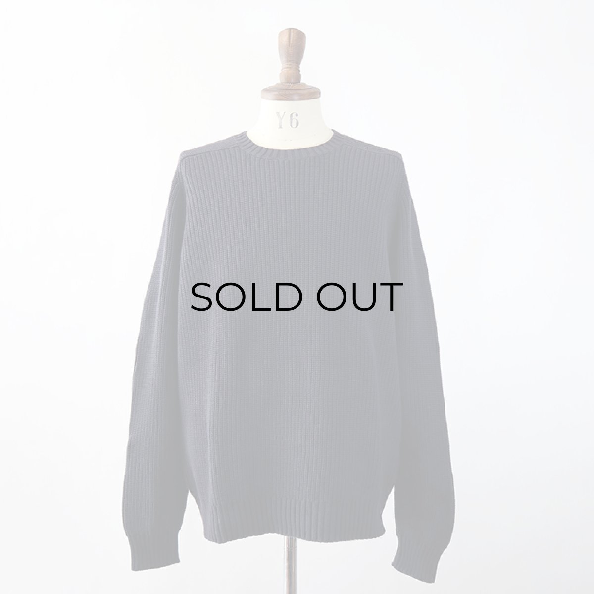 画像6: OLD UNKNOWN BRAND COTTON RIB KNIT CREW NECK SWEATER (6)