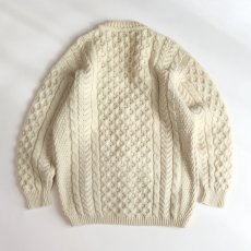 画像2: 80's L.L. Bean WOOL HNAD KNIT FISHERMAN'S CARDIGAN "MADE IN IRELAND" (2)