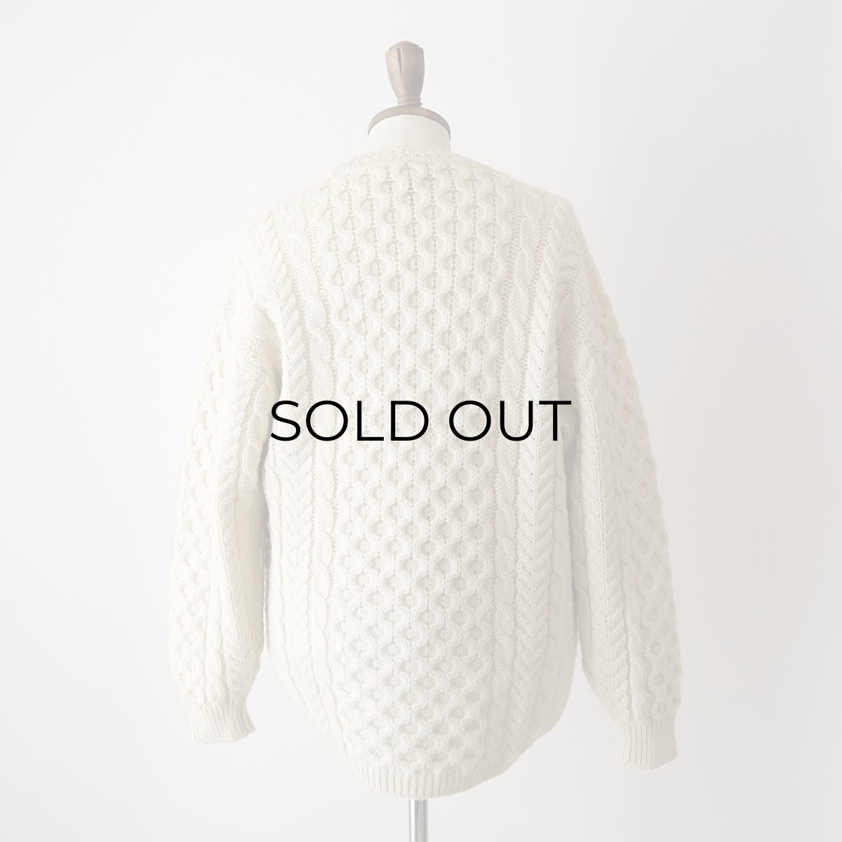 画像12: 80's L.L. Bean WOOL HNAD KNIT FISHERMAN'S CARDIGAN "MADE IN IRELAND" (12)