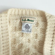 画像5: 80's L.L. Bean WOOL HNAD KNIT FISHERMAN'S CARDIGAN "MADE IN IRELAND" (5)